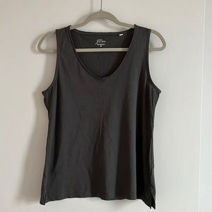 Jcrew 100% supima Cotton dark grey v neck tank top size S